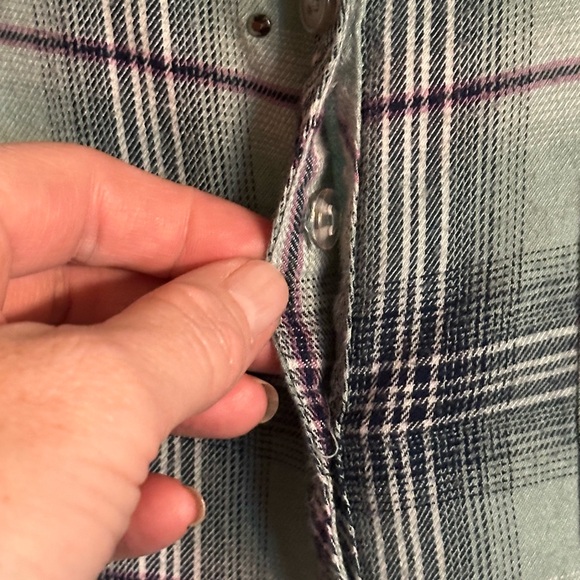Catherine’s Button Down Plaid Shirt 3 Quarter Sleeve Stubbed Yoke 1X - Picture 5 of 5